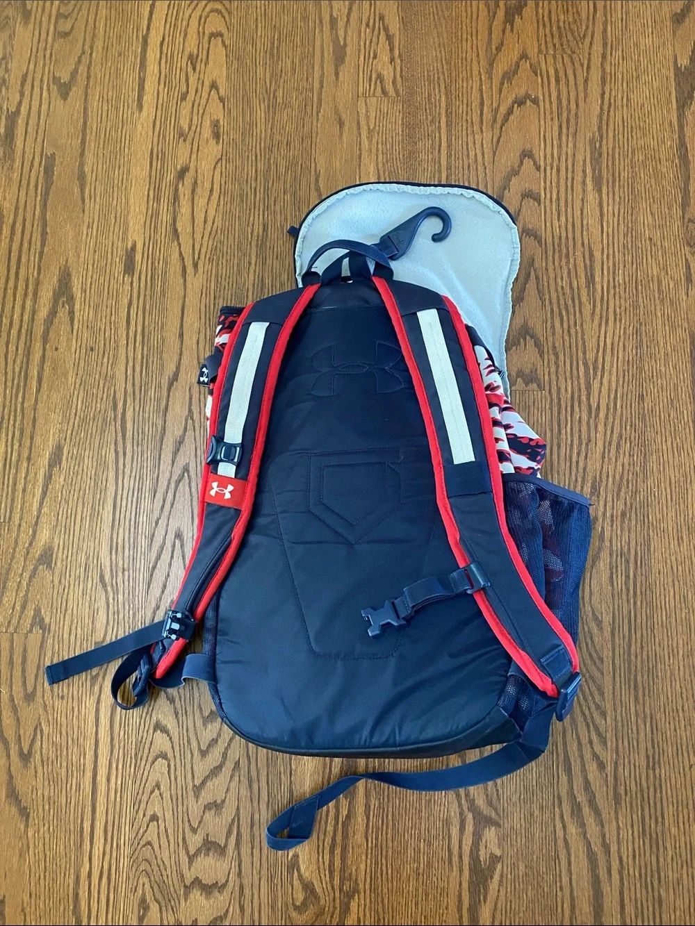 Under Armour Red White Navy Camo Sport Backpack for men or boys